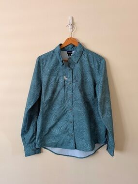 Patagonia Teal Women's Long-Sleeved Sol Patrol Shirt